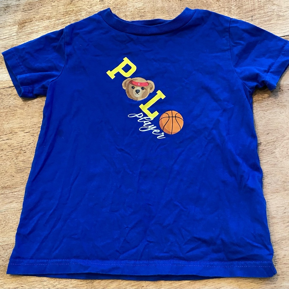 Polo Ralph Lauren Boy’s 4/4T Royal Blue Polo Bear Short‎ Sleeve Graphic Tee